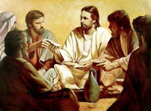 Jesus shares morsel wih Judas